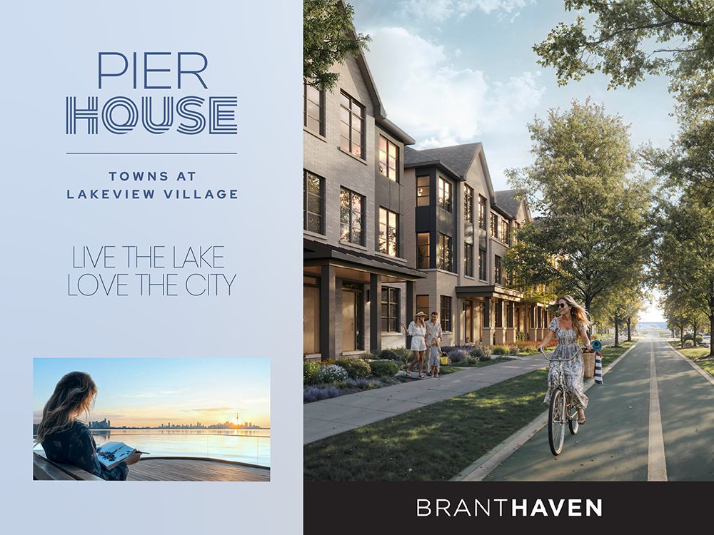 Pier House towns along a tree-lined street with a bike lane